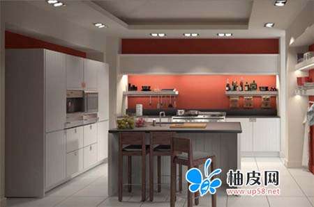一套厨房的3D室内设计模型