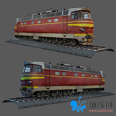 红皮火车车头3D模型免费下载