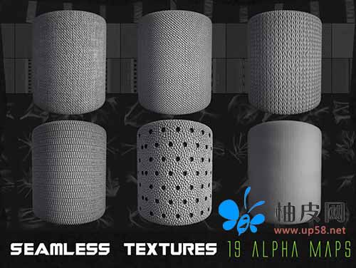 150组布料扣子深度置换贴图素材Flippednormals 150+ Ultimate Cloth Alpha Pack