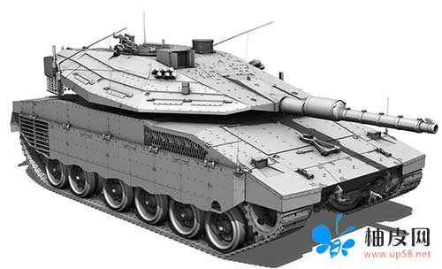 梅卡瓦主战坦克C4D模型 Merkava Mark IV 3D Model