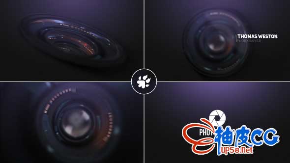 AE模板 3D摄像头旋转穿梭摄影类活动片头动画展示 Photography Logo Reveal