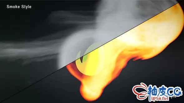 AE模板 烟雾火球掠过标识LOGO揭示视频 Smoke And Fire Logo Reveal