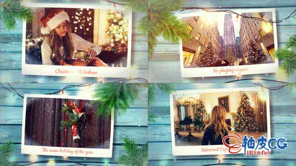 AE模板 圣诞节冬天浪漫雪景祝福史诗幻灯照片演示 Videohive Christmas Memory Photo Slideshow