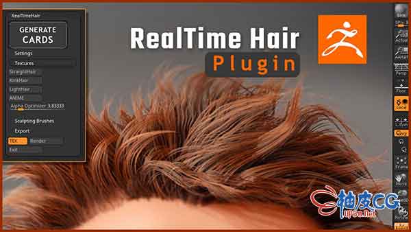ZBrush 2019 / 2020 / 2021实时毛发生成插件Real-time Hair Plugin