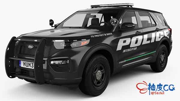 3DSMAX / C4D警察福特汽车Ford V8 Super Deluxe 3D模型