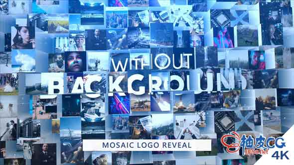 AE模板 公司商业会议3D马赛克拼图徽标展示 Mosaic Logo Reveal