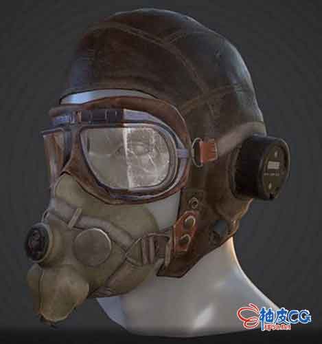 3DSMAX - WW2飞行员头盔3D模型