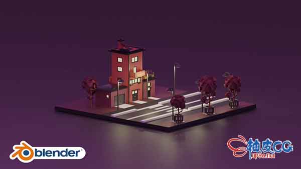 Blender创建低模等轴侧3D模型视频教程