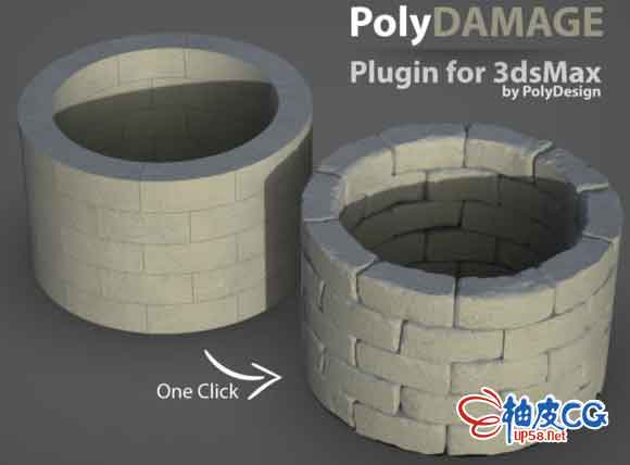 3DSMAX制作模型边缘瑕疵插件 polydamage v1.01