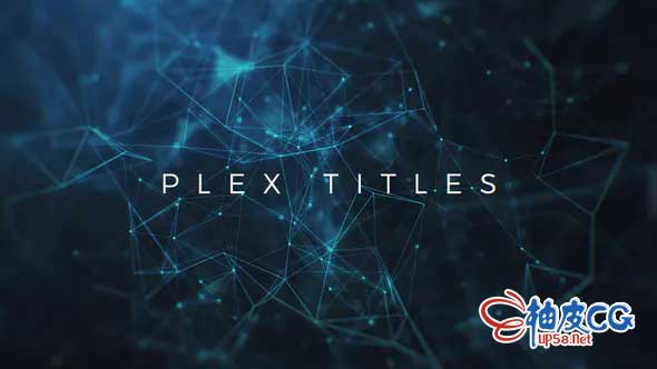 AE模板 电影蓝色空间标题宣传预告片 Plex Titles