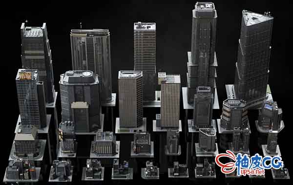 3DSMAX / FBX / OBJ城市街区摩天大楼3D模型