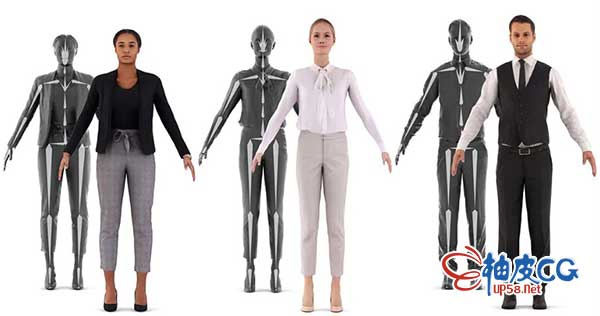 C4D / 3DSMAX / Maya / U3D / UE4骨骼绑定人物角色3D模型
