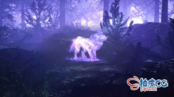 AE模板 森林魔法蓝色狼嚎叫标识展示 Spirit Wolf Logo