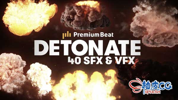 剧烈引爆爆炸视觉特效音效元素包