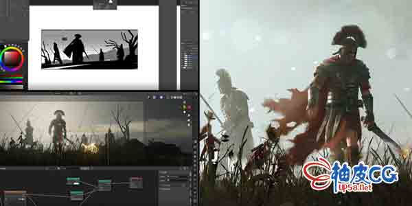 Blender / PS手绘绘制电影游戏图面视频教程