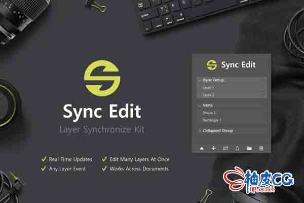 Photoshop图层编辑同步工具包 Sync Edit - Layer Synchronize Kit