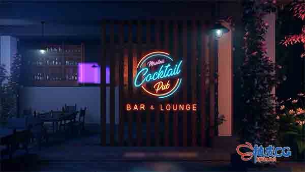 AE模板 霓虹灯酒吧酒廊宣传开场视频 The Pub I Lounge Opener