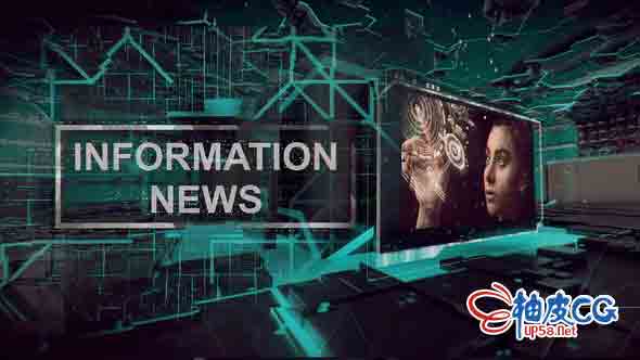 AE模板 3D抽象科幻信息技术新闻展示 Information News