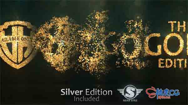 AE模板 优雅闪光金粒子标题LOGO展示视频 Glitter Gold Particles Logo