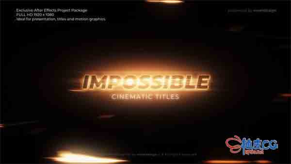 AE模板 电影记录片标题开场视频 Impossible Cinematic Titles