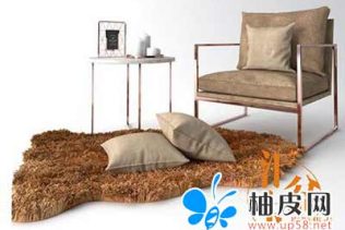 3D休闲布艺座椅及装饰