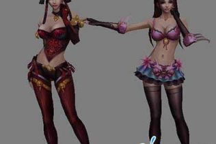 《横扫天下》两个美女3D模型