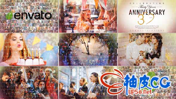 AE模板 优雅幻灯片马赛克照片相册展示ELEGANT SLIDESHOW MOSAIC PHOTO REVEAL