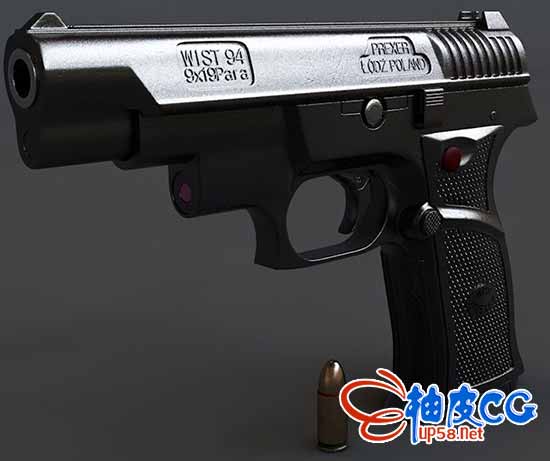 波兰半自动手枪(Prexer WIST-94)多种格式精细3D模型