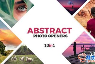 10组创意图像拼接排版LOGO标志展示片头FCPX插件 Abstract Photo Openers