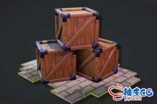 Blender 2.8入门视频教程 基本几何体搭建木箱材质布光并渲染效果