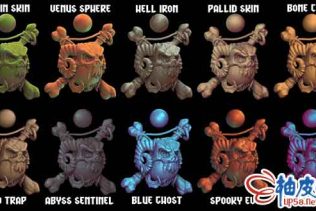 ZBrush三维模型材质风格化Matcaps FlippedNormals