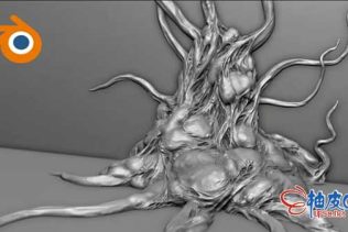 Blender游戏有机3D模型雕刻拓扑工作流程视频教程