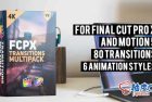 FCPX插件 90种相机平移扭曲缩放光晕信号损坏视频无缝转场预设