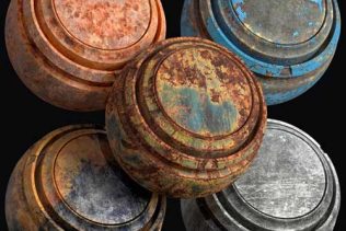 5组生锈磨损金属Substance高品质智能材质