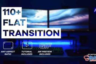 AE模板 110+扁平图案视频过渡包 Flat Transition Pack