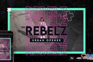 AE模板 嘻哈风格快节奏视频片头开场 Rebelz Urban Opener