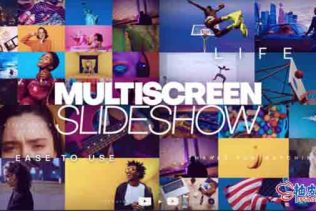 AE模板 多屏拼贴马赛克效果照片视频展示 MultiScreen Slideshow