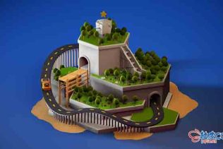 C4D教程 三维卡通小岛制作(中文字幕) Skillshare – Create a fun 3D island with Cinema 4D