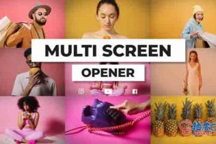 AE模板 产品网站视频博客宣传多窗口拼贴展示开场视频 Dynamic Multi Screen Opener