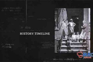 AE模板 复古黑白老电影旧照片幻灯展示 History Timeline Presentation