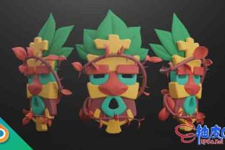 Blender创建风格化tiki面具3D模型视频教程