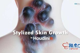 Houdini模拟皮肤变形颗粒毛发程式化生长特效视频教程