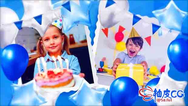 AE模板 儿童生日庆祝卡通动画视频 Happy Birthday Mary