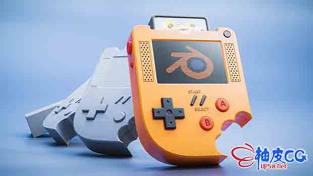Blender创建掌上游戏机3D模型视频教程