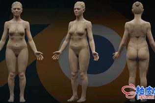Blender女性角色解剖雕刻3D模型视频教程