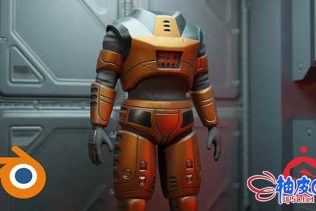 Blender & Substance Painter创建硬表面科幻盔甲3D模型纹理视频教程