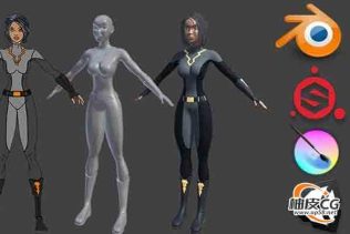 Blender & Substance Painter创建游戏人物角色视频教程