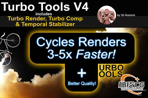 Blender涡轮渲染器时间稳定器合成插件Turbo Tools 4.0.5