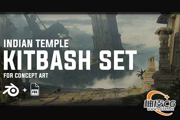 Blender印度神庙3D模型合集 Indian Temple KitBash Set
