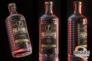 Cinema 4D & Redshift复杂酒瓶产品建模渲染全程视频教程(中文字幕)